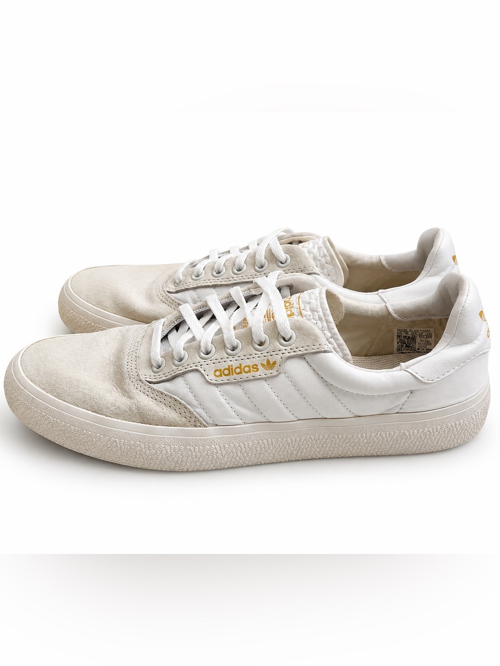 Adidas 3MC Mens Low-Top Skater Leather Canvas Sneakers 9.5 White Athletic Shoes - Picture 2 of 10